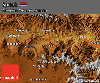 Physical 3D Map of Spitak