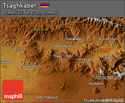 Physical 3D Map of Tsaghkaber