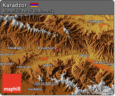 Physical 3D Map of Karadzor