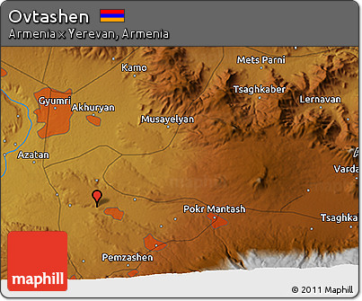 Physical 3D Map of Ovtashen