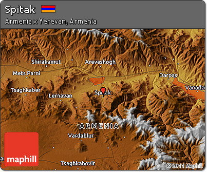 Physical 3D Map of Spitak