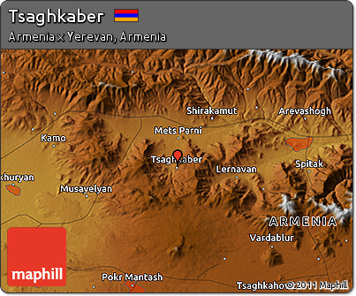Physical 3D Map of Tsaghkaber
