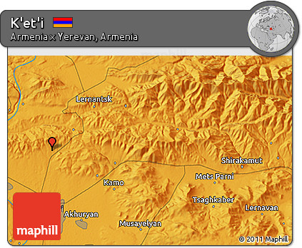 Political 3D Map of K'et'i