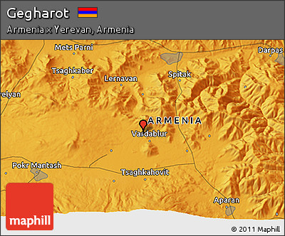 Political 3D Map of Gegharot