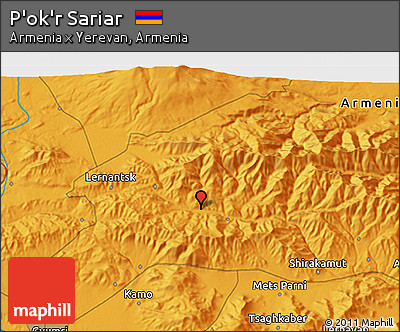 Political 3D Map of P'ok'r Sariar