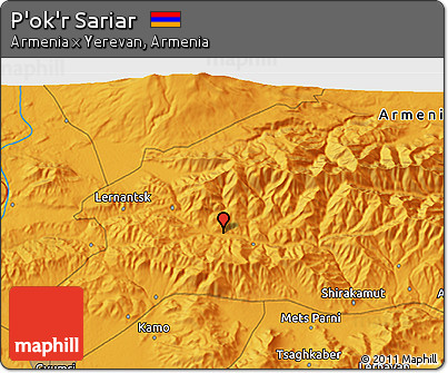 Political 3D Map of P'ok'r Sariar