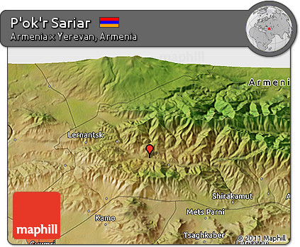 Satellite 3D Map of P'ok'r Sariar