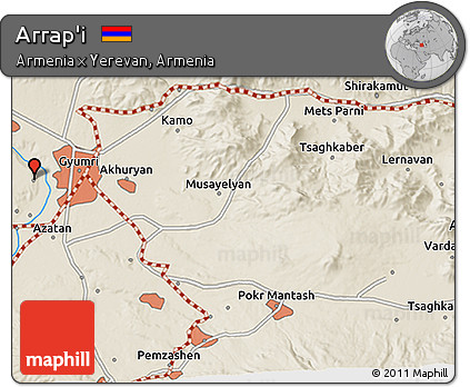 Shaded Relief 3D Map of Arrap'i