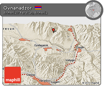 Shaded Relief 3D Map of Ovnanadzor