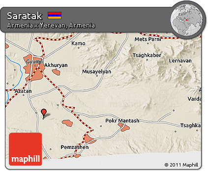 Shaded Relief 3D Map of Saratak