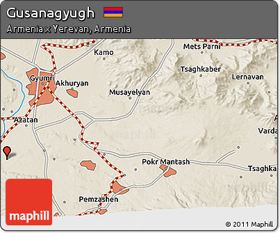 Shaded Relief 3D Map of Gusanagyugh