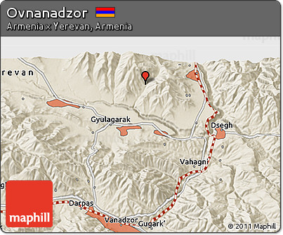 Shaded Relief 3D Map of Ovnanadzor