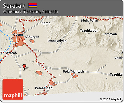 Shaded Relief 3D Map of Saratak