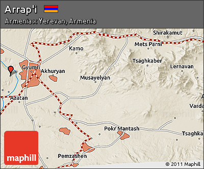 Shaded Relief 3D Map of Arrap'i