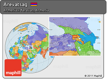 Political Location Map of Arevatsag