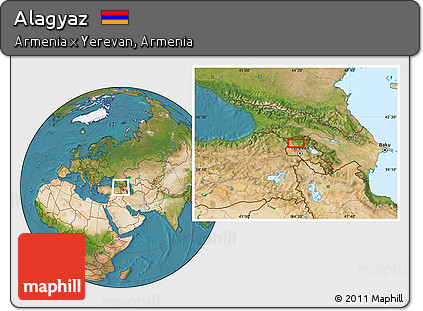 Satellite Location Map of Alagyaz