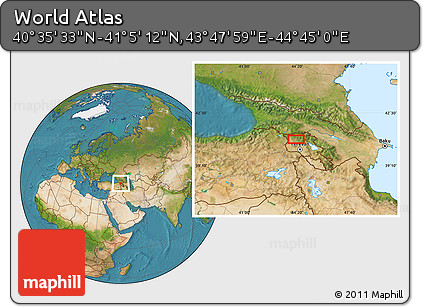 Satellite Location Map of the Area around 40° 50' 23" N, 44° 16' 29" E
