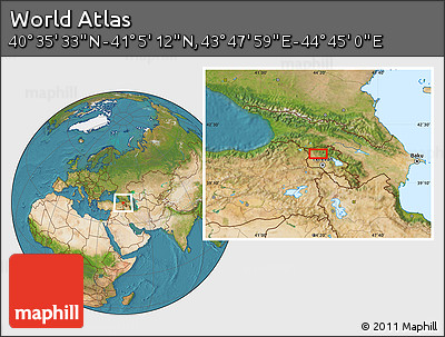 Satellite Location Map of the Area around 40° 50' 23" N, 44° 16' 29" E