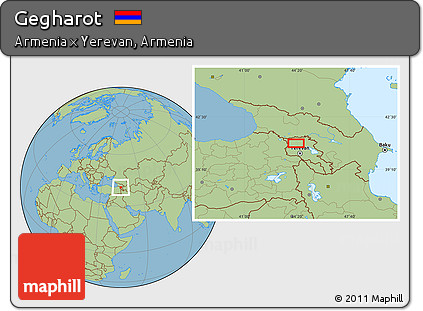 Savanna Style Location Map of Gegharot