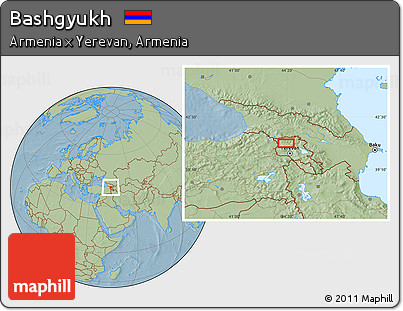 Savanna Style Location Map of Bashgyukh, hill shading