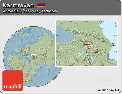 Savanna Style Location Map of Karmravan, hill shading