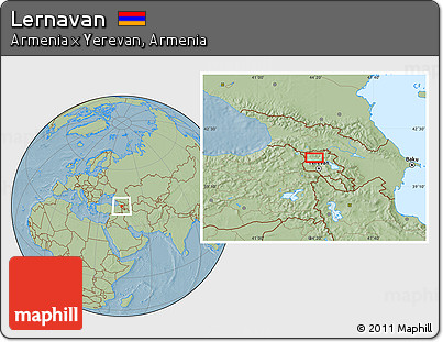 Savanna Style Location Map of Lernavan, hill shading