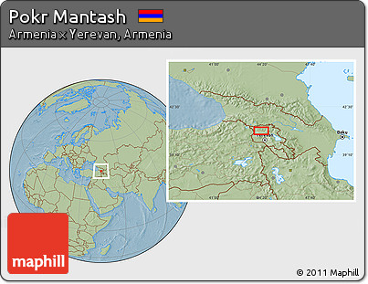 Savanna Style Location Map of Pokr Mantash, hill shading