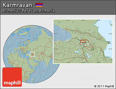 Savanna Style Location Map of Karmravan, hill shading