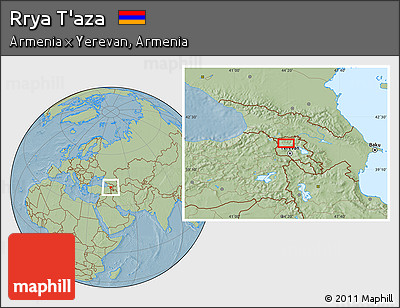 Savanna Style Location Map of Rrya T'aza, hill shading