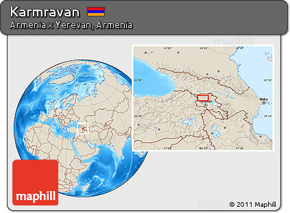 Shaded Relief Location Map of Karmravan