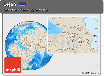 Shaded Relief Location Map of Lejan