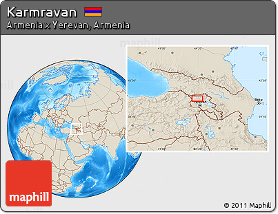 Shaded Relief Location Map of Karmravan