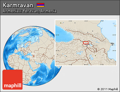 Shaded Relief Location Map of Karmravan
