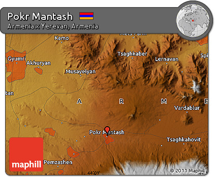 Physical Map of Pokr Mantash
