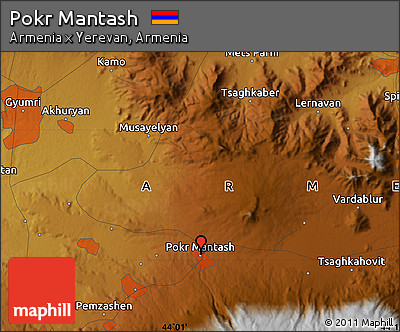 Physical Map of Pokr Mantash