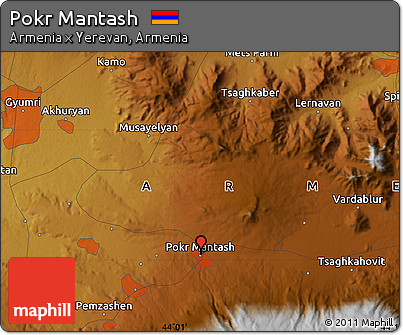 Physical Map of Pokr Mantash