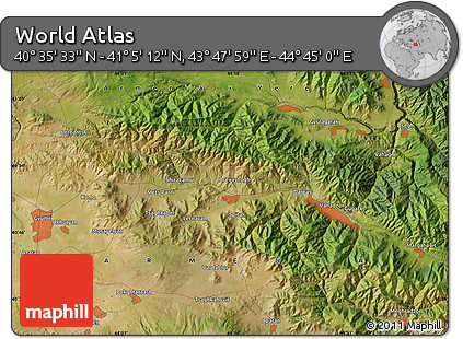 Satellite Map of the Area around 40° 50' 23" N, 44° 16' 29" E