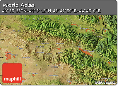 Satellite Map of the Area around 40° 50' 23" N, 44° 16' 29" E
