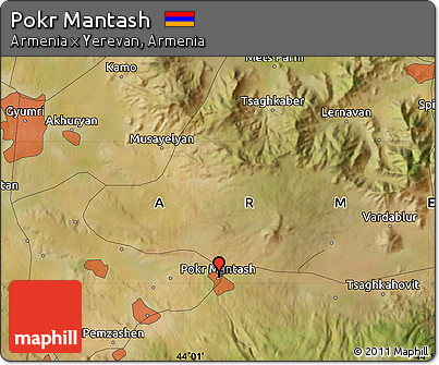 Satellite Map of Pokr Mantash