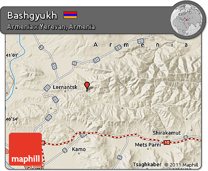 Shaded Relief Map of Bashgyukh
