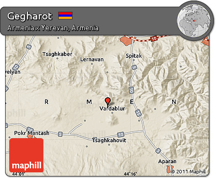 Shaded Relief Map of Gegharot