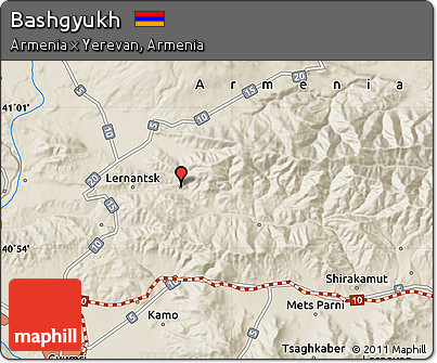 Shaded Relief Map of Bashgyukh