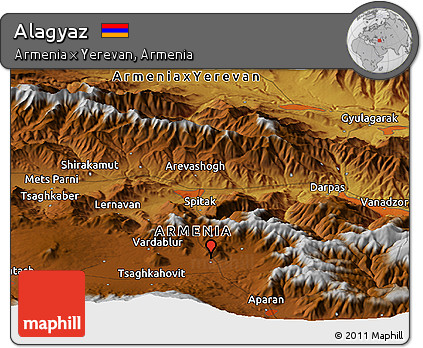 Physical Panoramic Map of Alagyaz