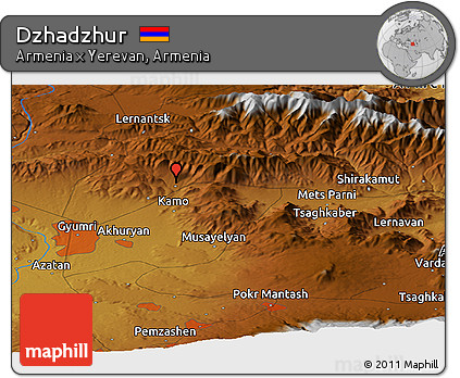 Physical Panoramic Map of Dzhadzhur