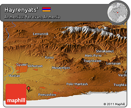Physical Panoramic Map of Hayrenyats'