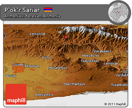 Physical Panoramic Map of P'ok'r Sariar