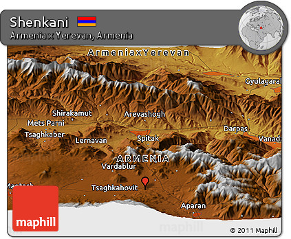 Physical Panoramic Map of Shenkani