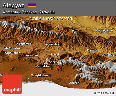 Physical Panoramic Map of Alagyaz