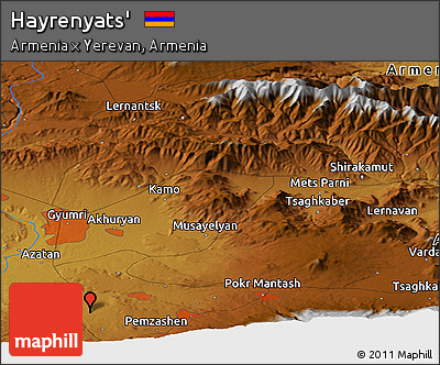 Physical Panoramic Map of Hayrenyats'