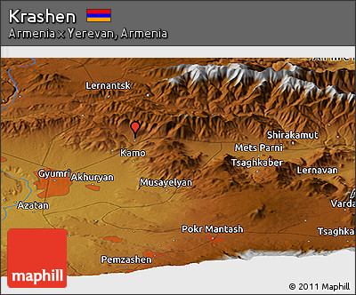 Physical Panoramic Map of Krashen